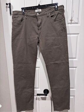 Men's Olive Brown Jeans 38x34